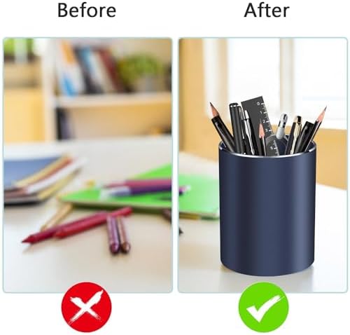 Aluminum Alloy Waterproof Pen Holder - Modern Minimalist Desk Organizer Blue 1