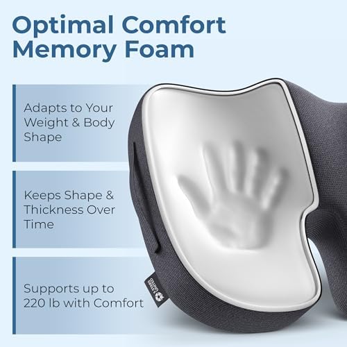 5 STARS UNITED Seat Cushion for Tailbone Pain Relief Black