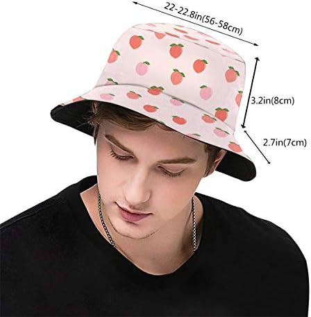 QIUYELONG Pink Peach Bucket Hat Reversible Sun Hat