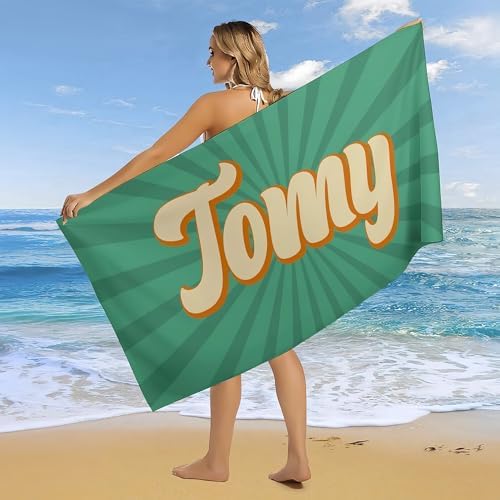 Personalized Beach Towel with Name for Kids Adults
