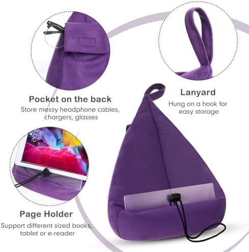 Tioncy Book Stand Pillow Stand for Tablets and Books Purple