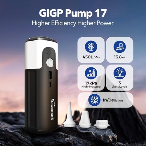 GIGA PUMP 17kPa Air Mattress Pump with LED Light 1