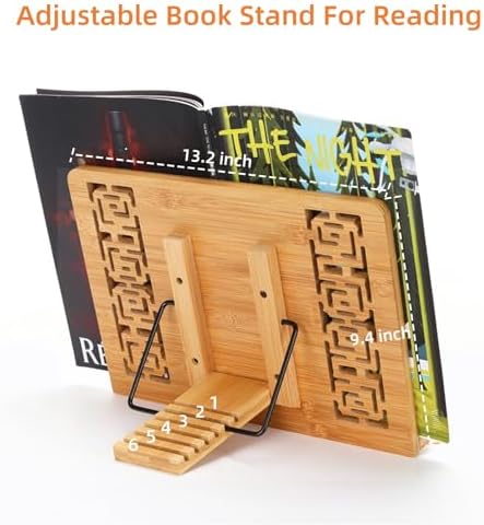 MEGREZ Bamboo Book Stand with Butterfly Design 1