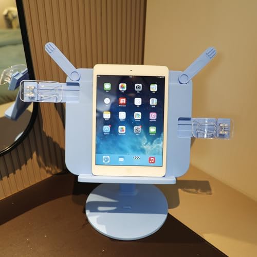 AssHMKIT Kids Book Stand with Page Clips and Foldable Design Blue