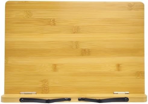 Bamboo Book Stand for Large Books Adjustable Hands Free