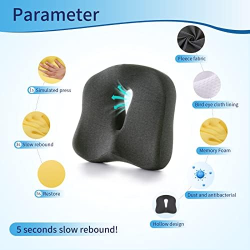 MaxLove Memory Foam Seat Cushion for Back Sciatica Pain Relief