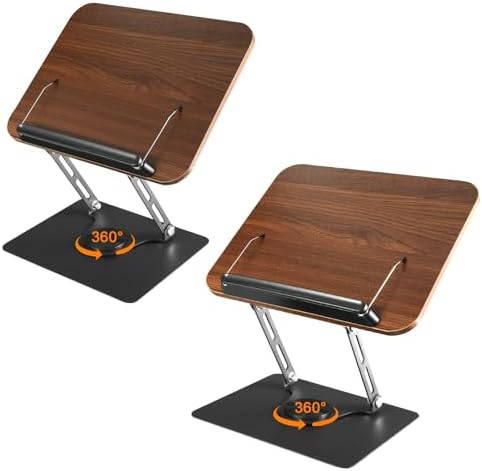 2 Pack Adjustable Book Stand with 360 Rotating Base