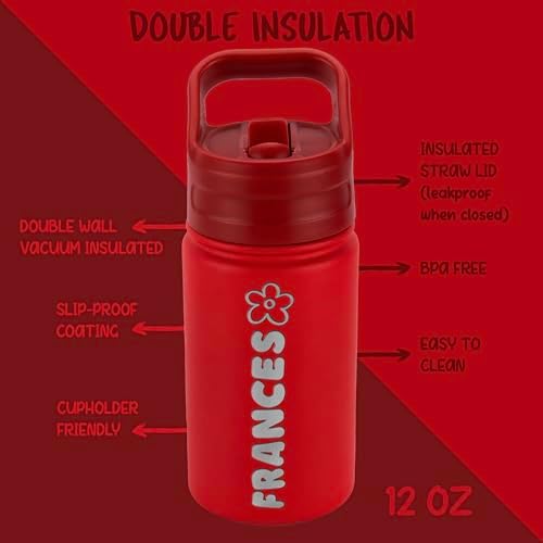 Personalized Kids Water Bottle - 12 oz Red
