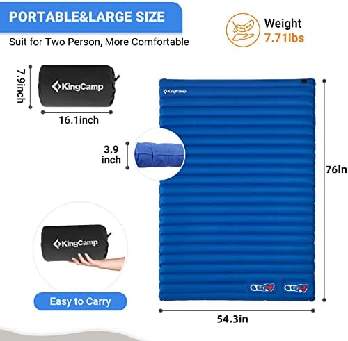 KingCamp Double Sleeping Pad 39in 2 Person Inflatable Air Mattress