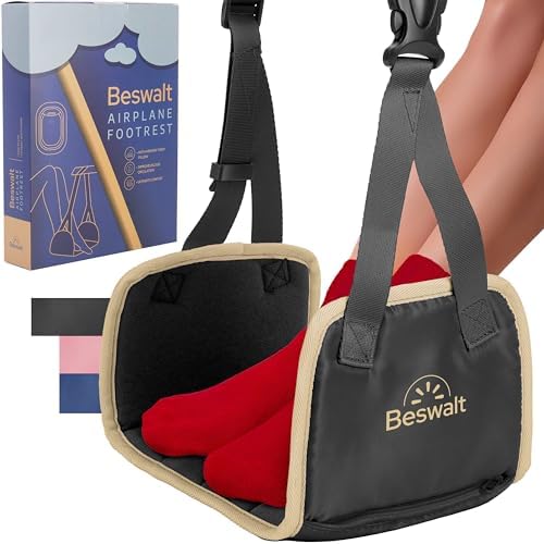 Portable Airplane Foot Hammock with Memory Foam - Beswalt Black