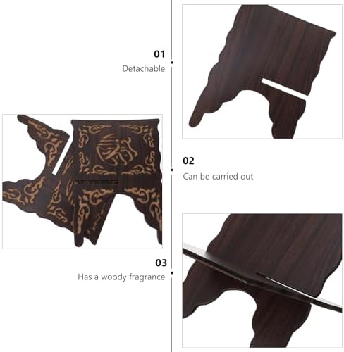 VALICLUD Quran Book Stand with Antique Carving Black