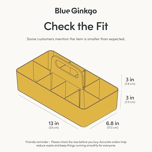 BLUE GINKGO Stackable Organizer Caddy Yellow Korean-Made