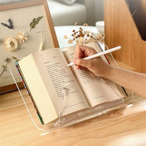 Adjustable Acrylic Book Stand with 13 Levels