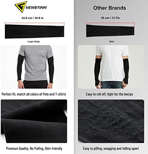Newbyinn UV Arm Sleeves UPF 50 Protection for Men Women Youth