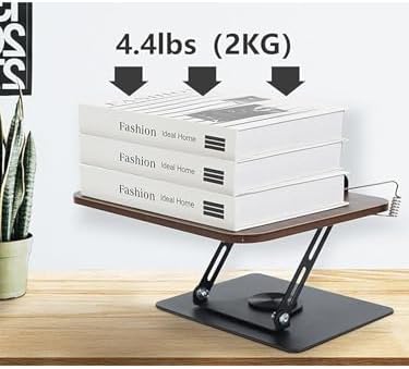 Adjustable Book Stand with 360 Swivel Base - Black