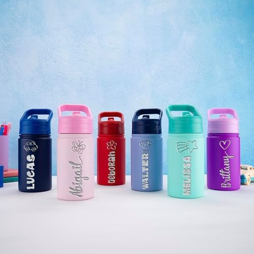 Kids Custom Water Bottle with Engraved Name Icon