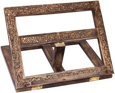 Adjustable Wooden Book Stand for Bible Quran Gita Prayer Display 1