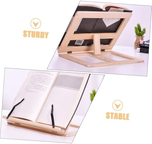 Foldable Book Stand - Wooden Beige Multi-Function Desk Organizer