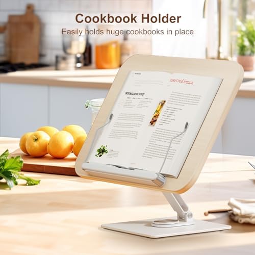 Greyeroier 360 Rotatable Book Stand with Adjustable Holder