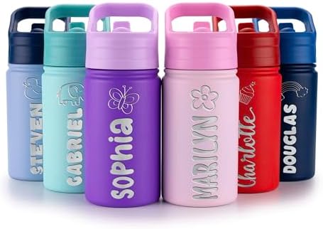 Kids Custom Water Bottle with Engraved Name Icon
