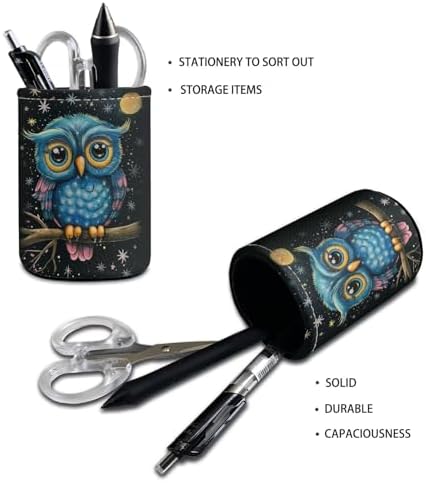 HUGS IDEA Cute Owl Pencil Pen Holder Stand Desk Organizer