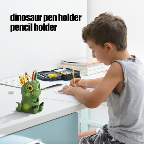 Cute Dinosaur Pen Holder - Unique Desk Organizer for Kids and Adults