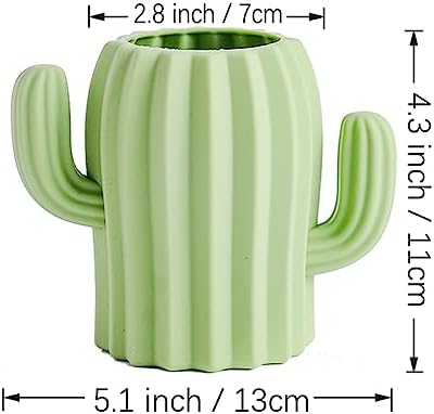 YOSCO Cute Cactus Silicone Pen Holder Green
