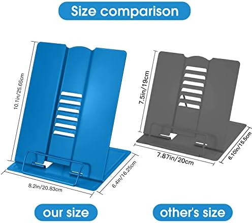 Adjustable Metal Book Stand for Reading and Documents Deep Blue