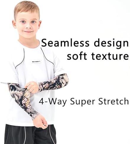 UV Sun Protection Arm Sleeves for Kids Youth UPF 50
