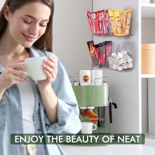 Clear Adhesive Wall Storage Bins 4 Pack