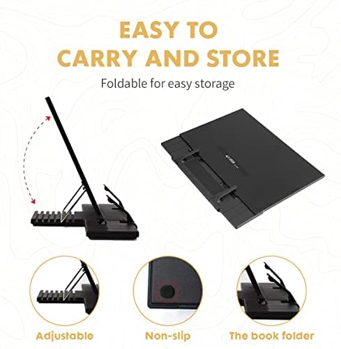 Barelove Foldable Book Stand with 7 Positions and Page Clip