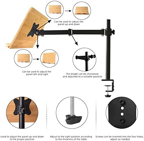 Bamboo Book Stand with Clamp and Page Clips