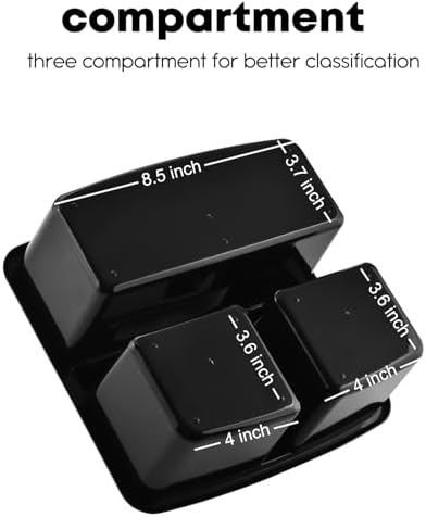 Alink Plastic Classroom Caddy Organizer with Handle 6-Pack 3 Compartments Black
