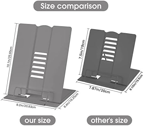MSDADA Adjustable Book Stand for Desk Reading Grey