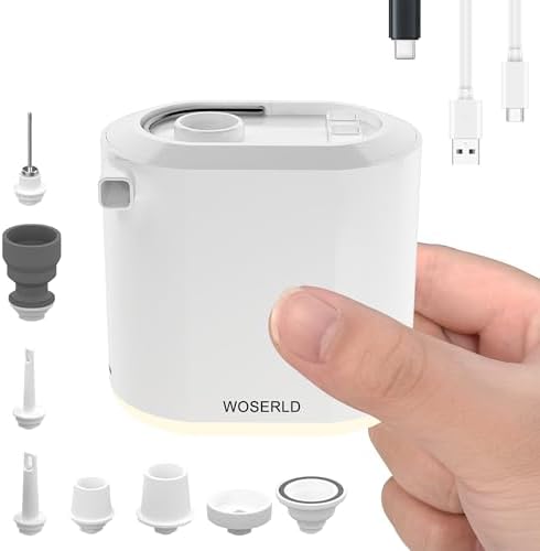 WOSERLD Mini Electric Air Pump with LED Light