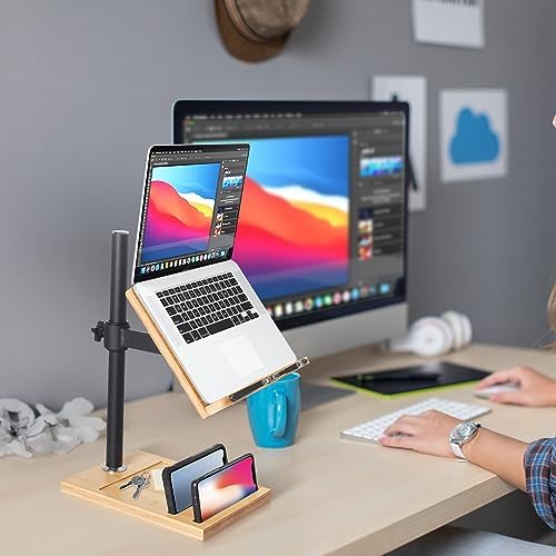 Wishacc Adjustable Book Stand with Pad and Phone Slot 1
