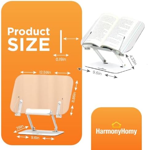 Adjustable Acrylic Book Stand 360 for Office and Classroom Use
