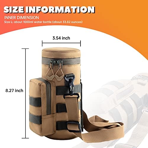 KRIYNAA Tactical Water Bottle Cooler Bag for Hiking Rock Climbing Cycling