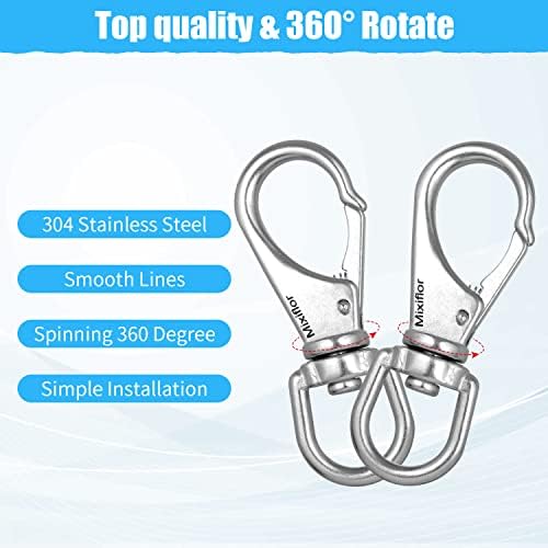 Mixiflor 4 Pack Stainless Steel Swivel Snap Hooks 1