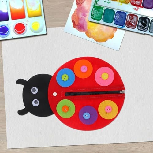 Garneck Page Button Practice Add-On 81 - Felt Ladybird Craft