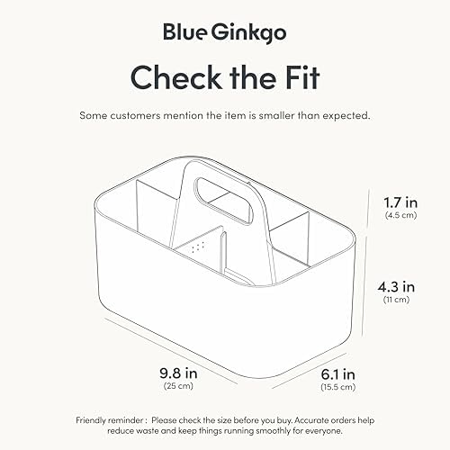 BLUE GINKGO Stackable Organizer Caddy White Rectangle