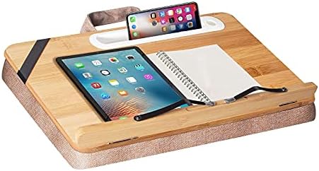 Wishacc Bamboo Book Stand with Page Clips and Tray