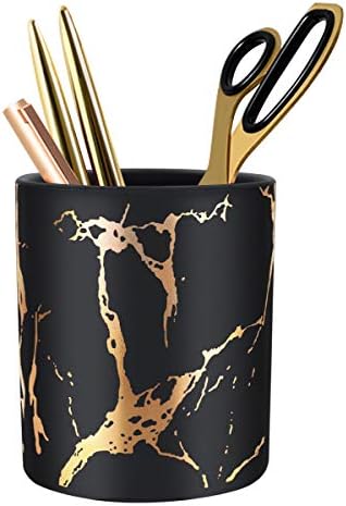 WAVEYU Marble Pencil Holder for Girls Desk