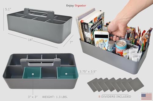 Enjoy Organizer 2 Pack Stackable Plastic Caddy with Handle