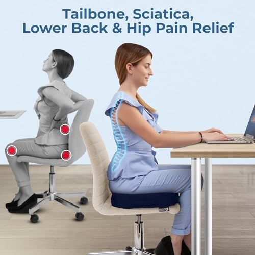 5 STARS UNITED Seat Cushion for Tailbone Pain Relief - Blue 1