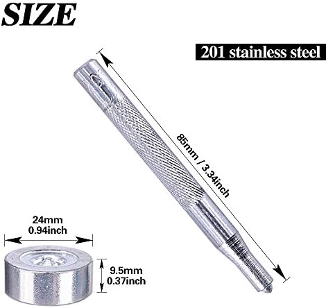 Swpeet 120Pcs Silver Fastener Screw Snaps Kit with Tool