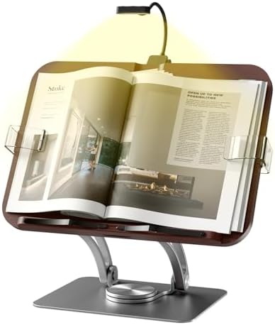 EWX Adjustable Book Stand with 360 Rotatable Light