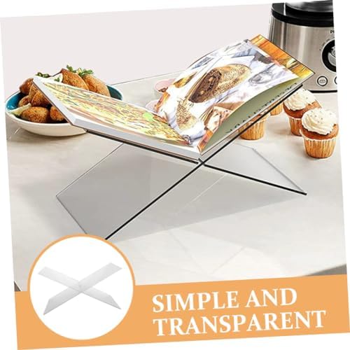 Hoement Acrylic Book Stand for Desk and Kitchen
