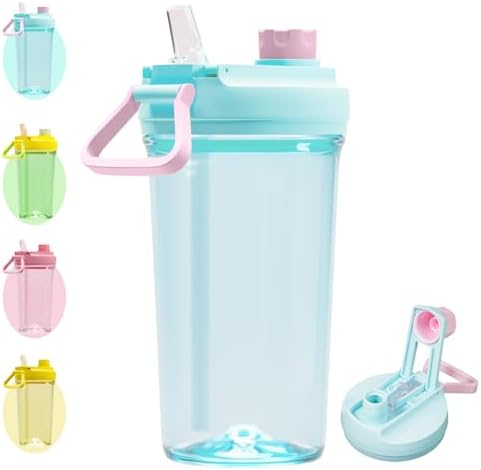 Kerilyn 12oz Leak-Proof Kids Water Bottle with Straw and Handle BLUE 1