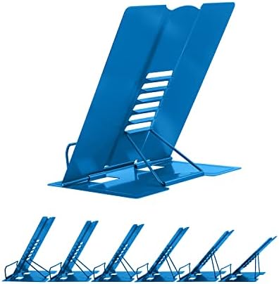 Adjustable Metal Book Stand for Reading and Documents Deep Blue